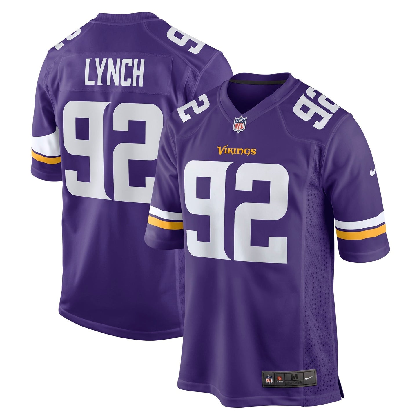 Men's Nike James Lynch Purple Minnesota Vikings Game Player Jersey