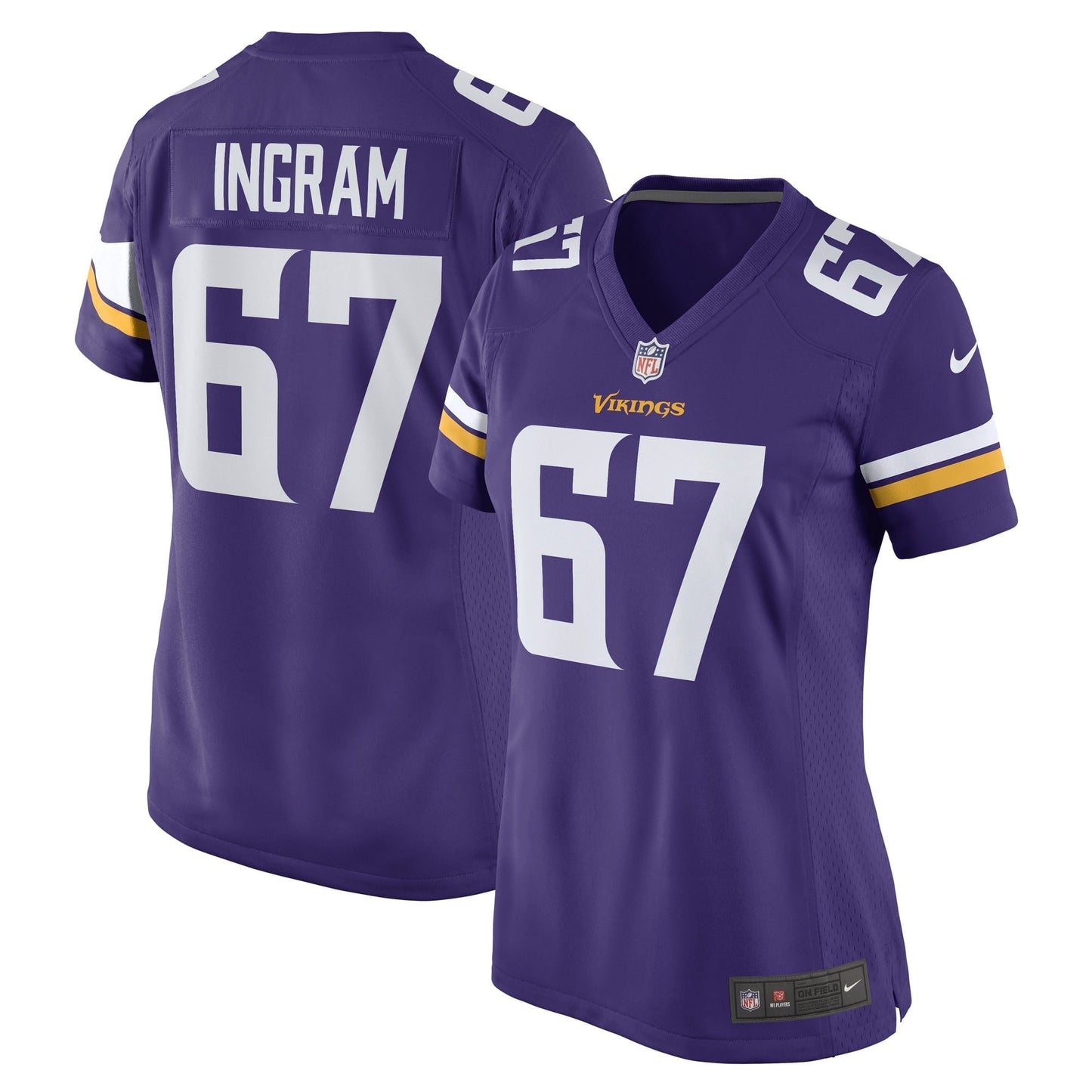 Women's Nike Ed Ingram Purple Minnesota Vikings Game Player Jersey