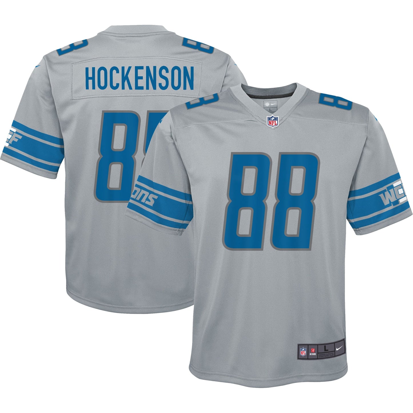 T.J. Hockenson Detroit Lions Nike Youth Inverted Game Jersey - Silver