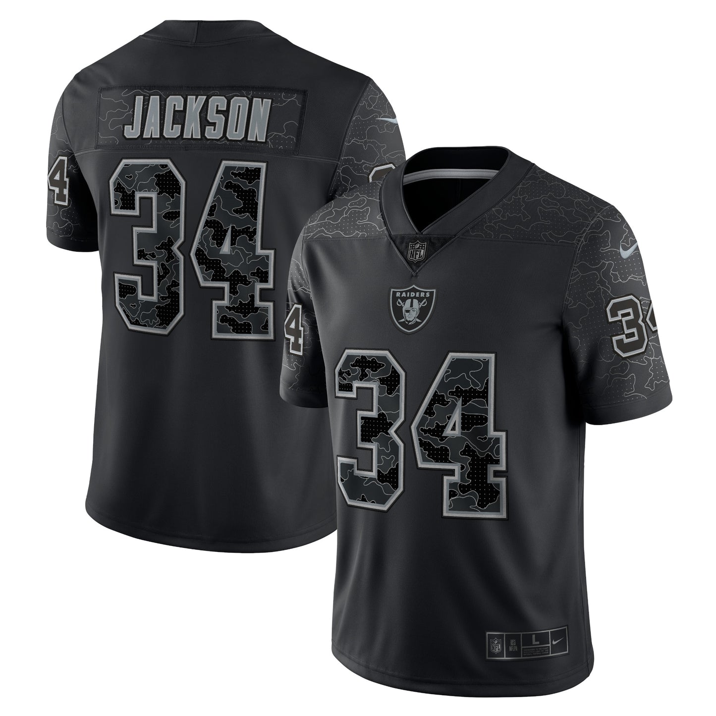 Bo Jackson Las Vegas Raiders Nike Retired Player RFLCTV Limited Jersey - Black