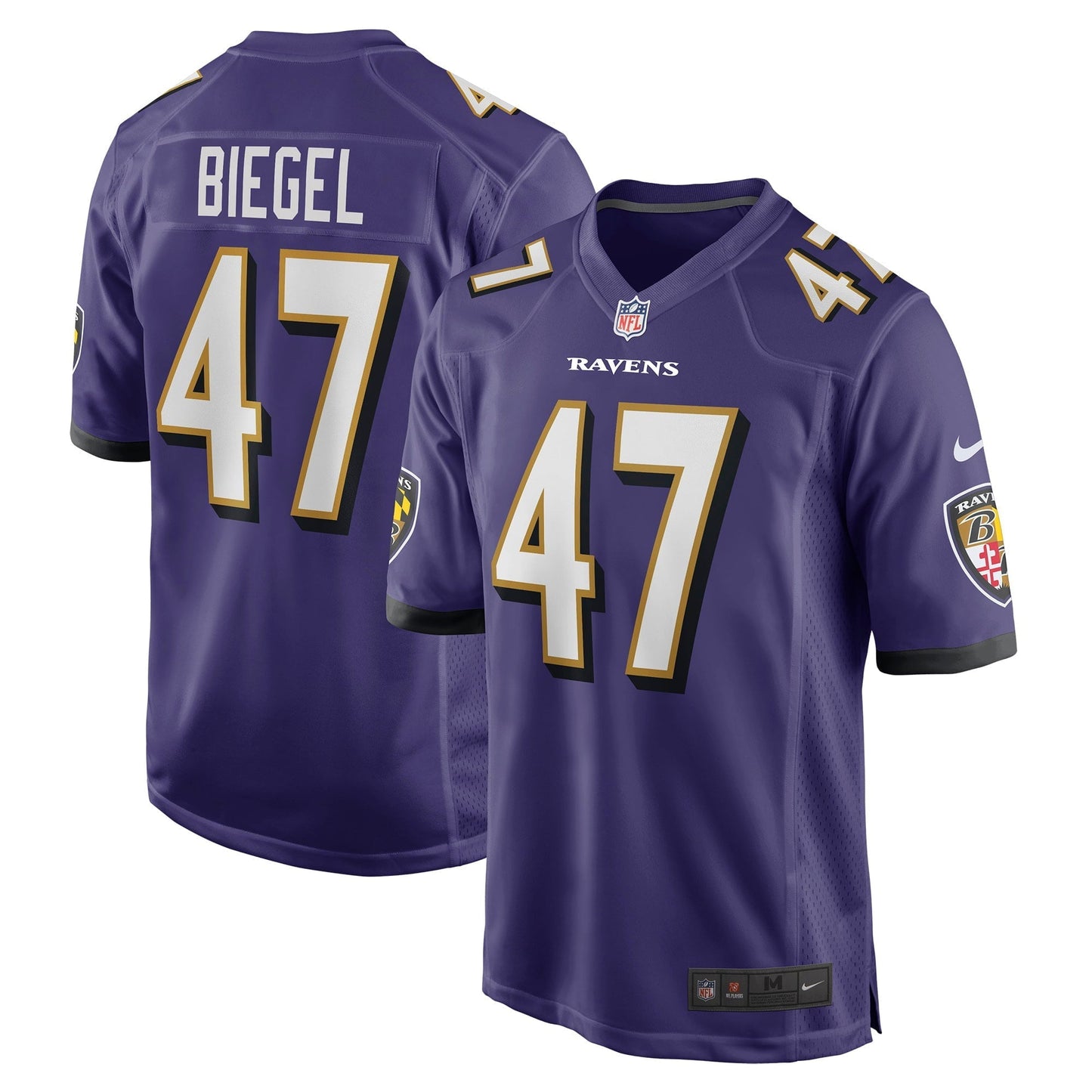 Men's Nike Vince Biegel Purple Baltimore Ravens Player Game Jersey