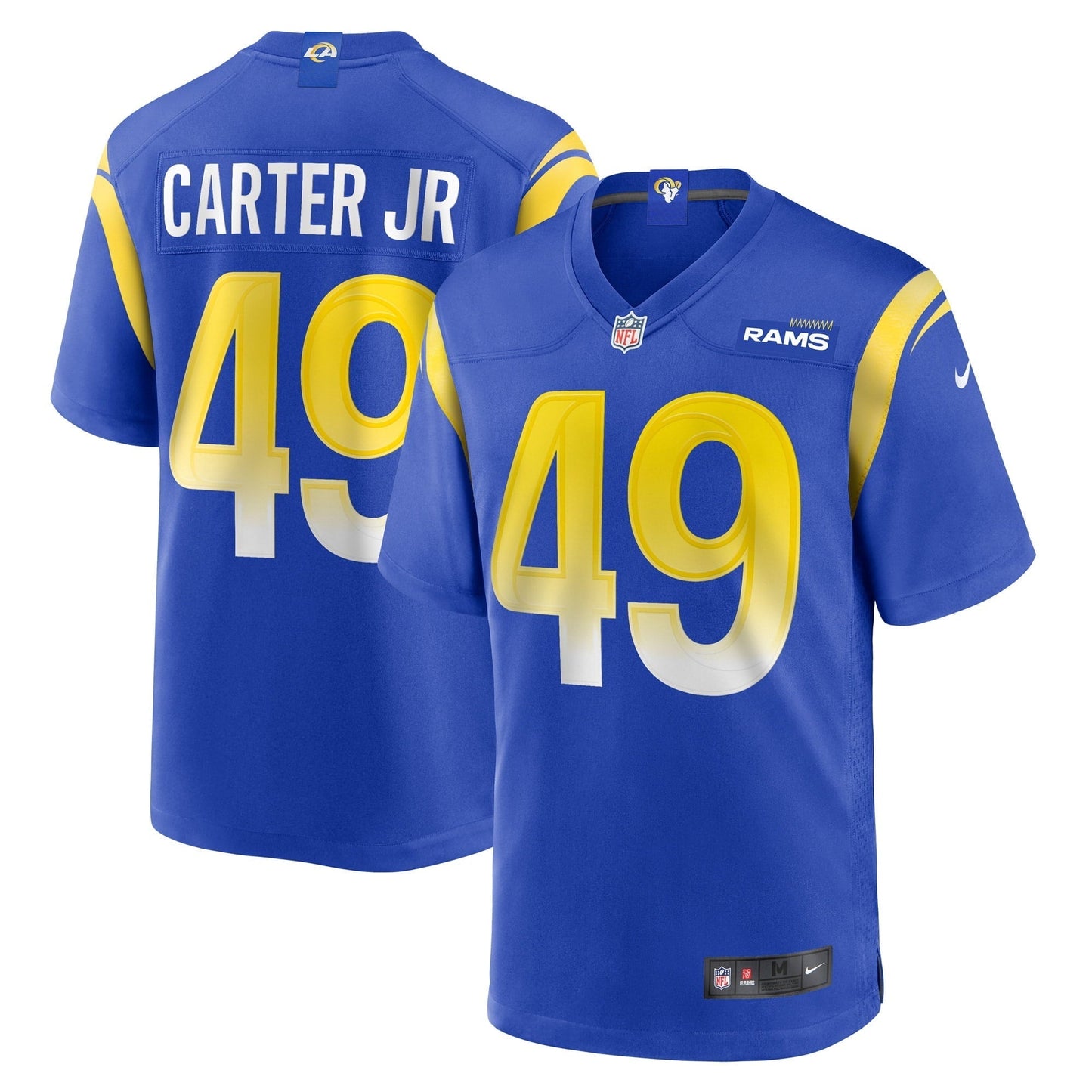 Men's Nike Roger Carter Jr. Royal Los Angeles Rams Game Player Jersey