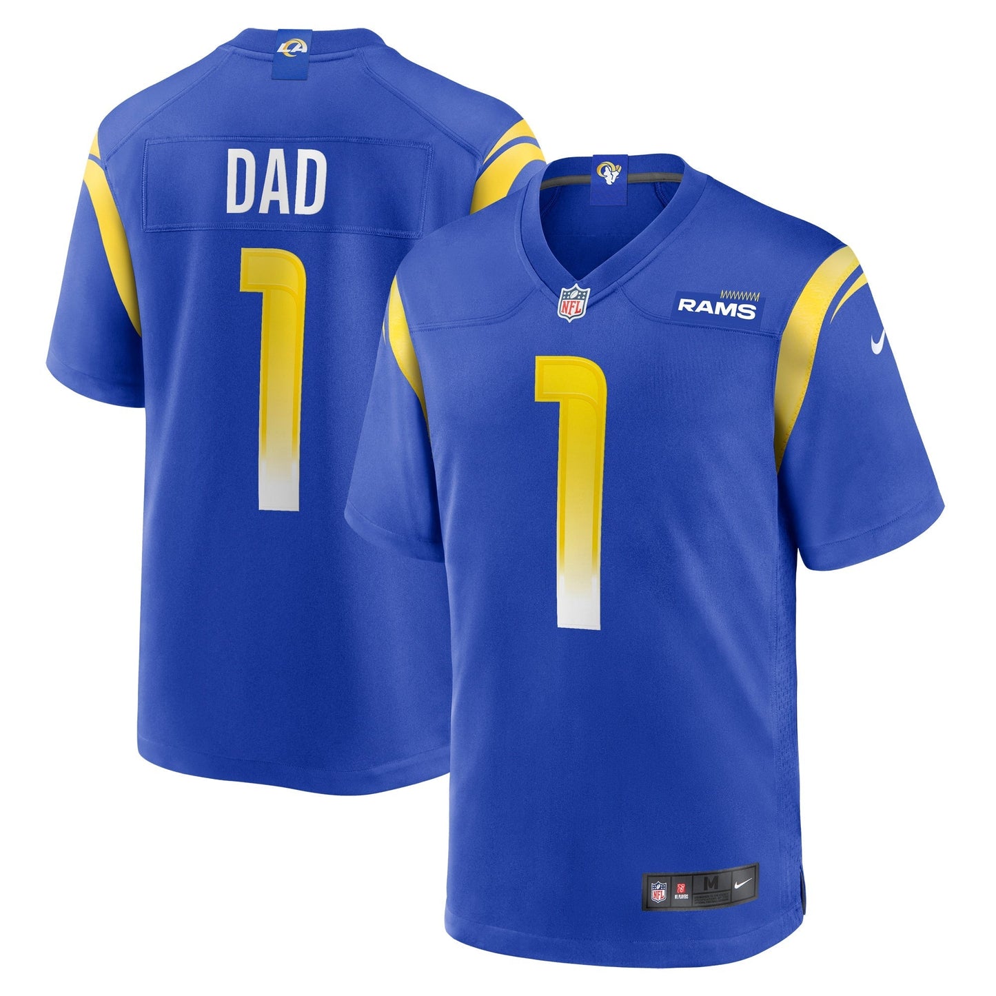 Men's Nike Number 1 Dad Royal Los Angeles Rams Game Jersey