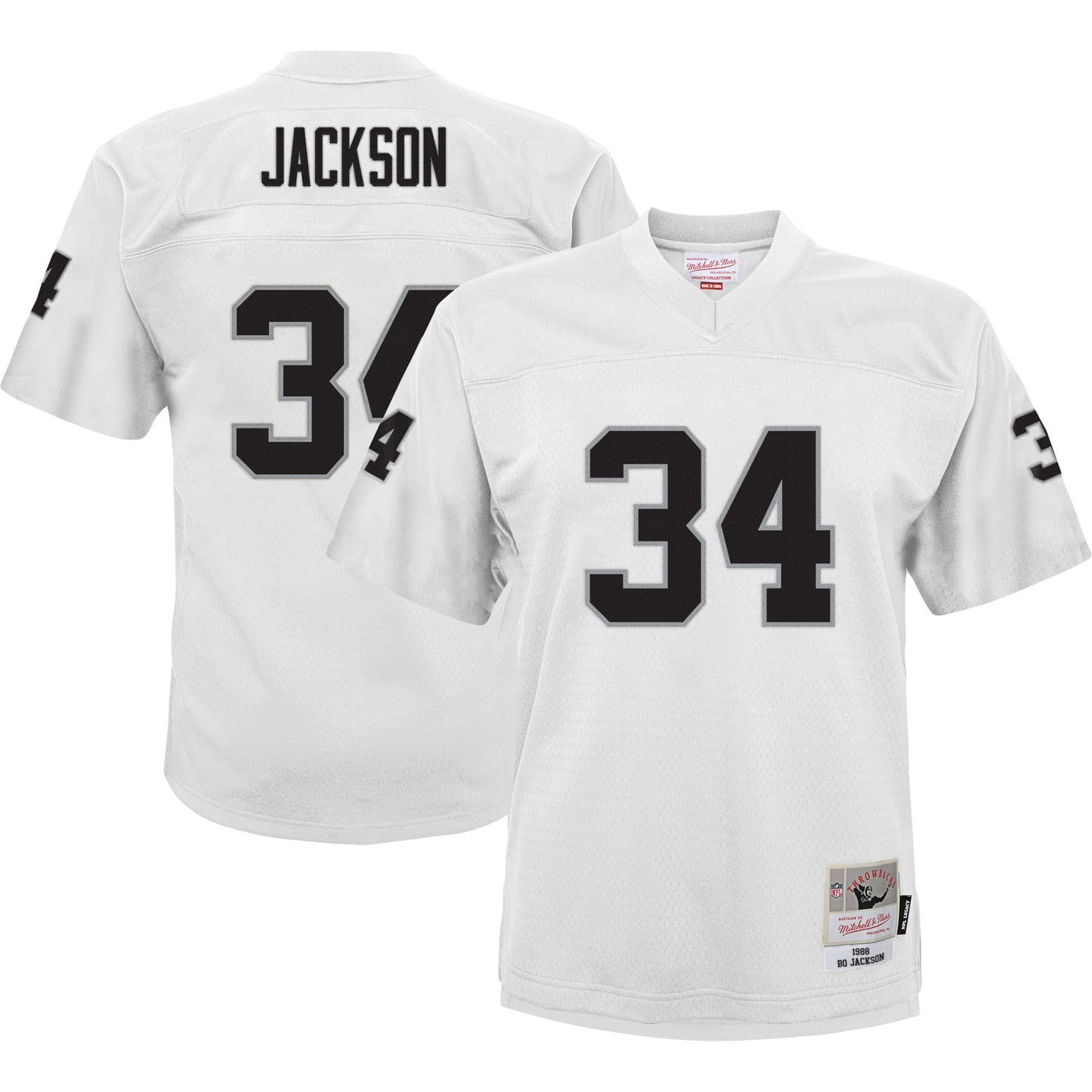 Bo Jackson Las Vegas Raiders Mitchell & Ness Youth 1988 Retired Player Legacy Jersey - White