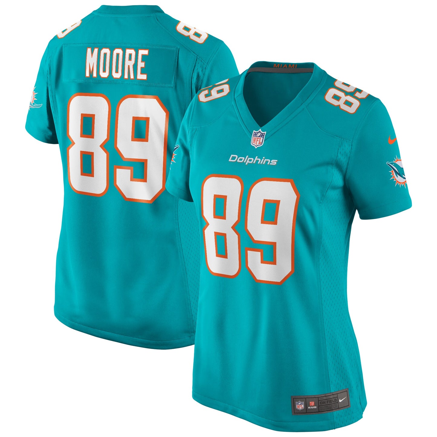Nat Moore Miami Dolphins Nike Women's Game Retired Player Jersey - Aqua